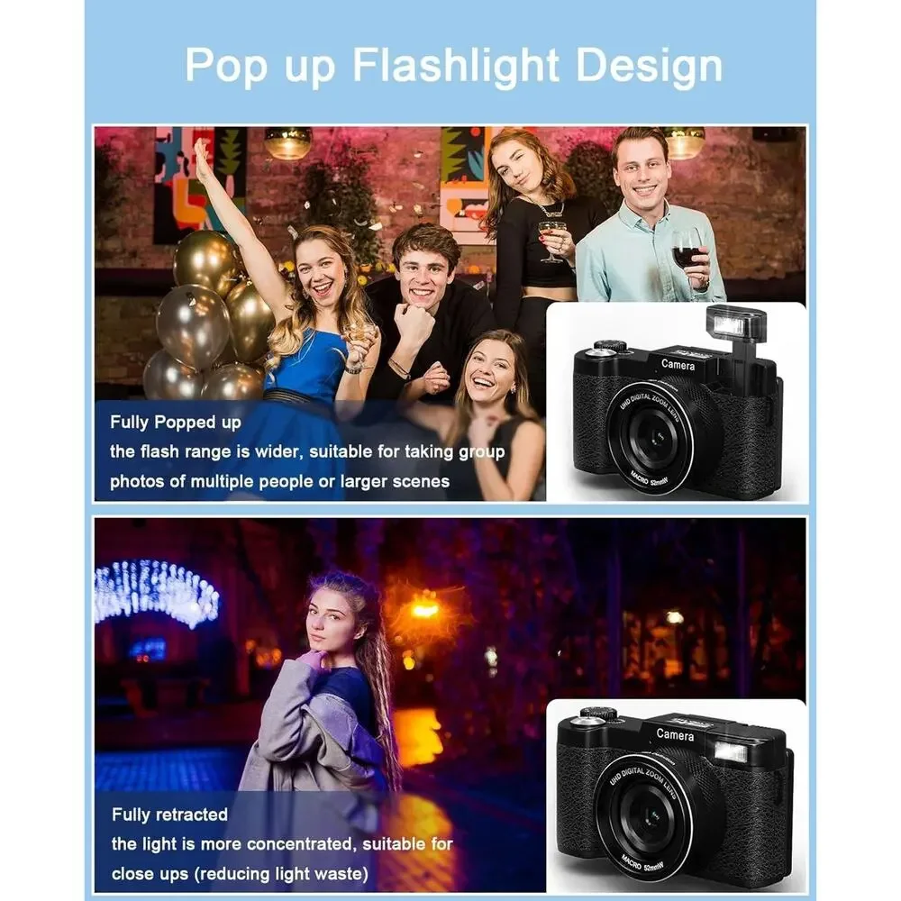 Digital Camera, 5K 64MP Cameras for Photography with WiFi, 64GB Card & Autofocus